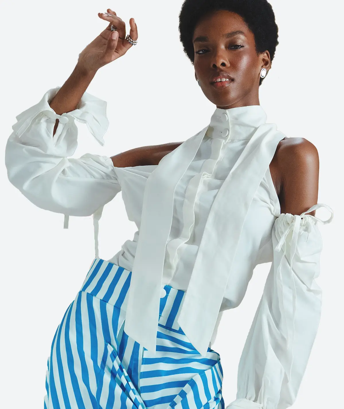 Brote Blouse – Clean Detail Front View Clean detail front view of the Felix Matos Brote Blouse.
